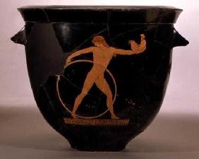 Attic red-figure bell krater depicting Ganymede, Greek, c.500-480 BC (pottery) 16th