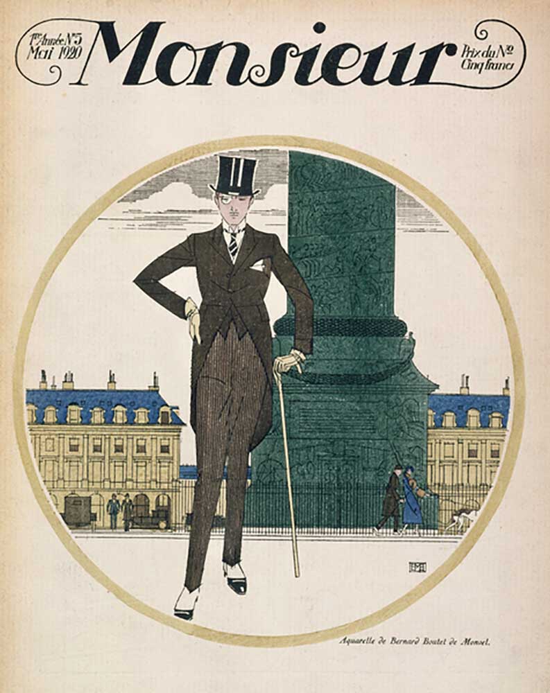 Titelbild der Zeitschrift Monsieur, Mai 1920 von Bernard Boutet de Monvel