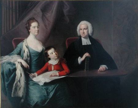 Portrait of Rev. John Fountayne (1741-1802) of Melton-on-the-Hill, his Wife, Ann and their Son, Thom von Bernard Downes