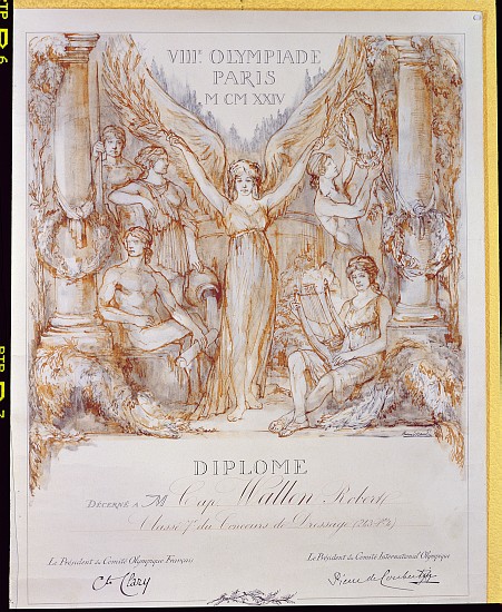 Diploma award from the VIII Olympiad, held in Paris von Bernard Naudin