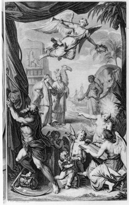 Frontispiece to 'Voyages...par le Muscovie, en Perse, et aux Indes Orientales' by Cornelis de Bruijn von Bernard Picart