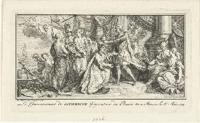 Peter der Große krönt seine Frau Katharina I. zur Kaiserin 1726