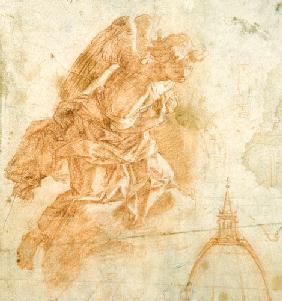 Suspended angel and architectural sketch c.1600