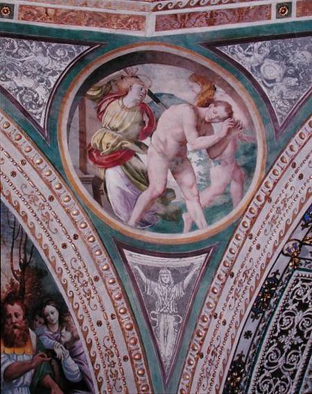 The Expulsion of Adam and Eve, from the pendentive of the dome von Bernardino Luini