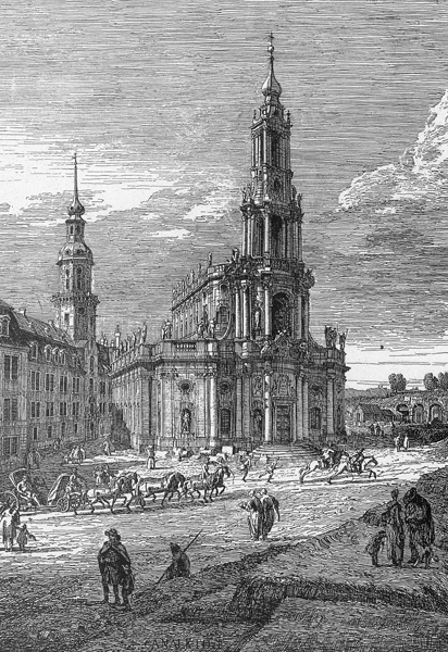 Dresden, Hofkirche / Rad.v.Bellotto von Bernardo Bellotto