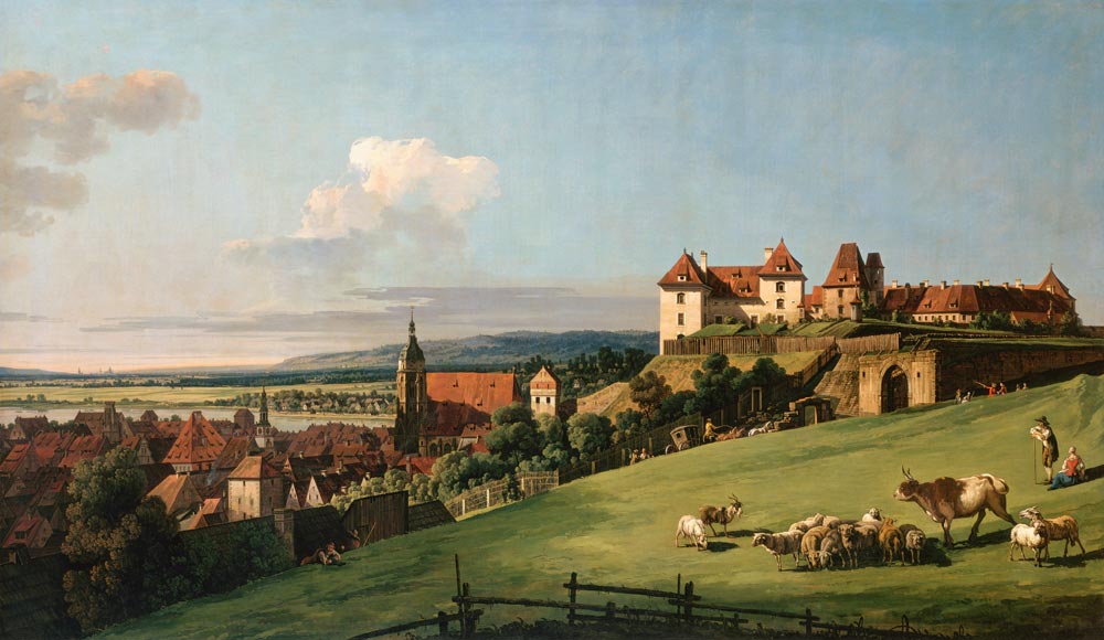 Pirna von der Festung Sonnenstein aus gesehen von Bernardo Bellotto