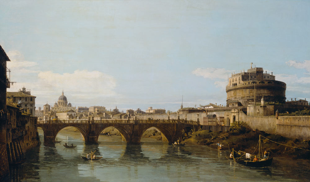 View of the Tiber in Rome with the Castel Sant'Angelo von Bernardo Bellotto