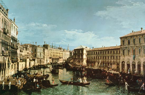 Grand Canal, Venice, looking South to the Rialto Bridge von Bernardo Bellotto