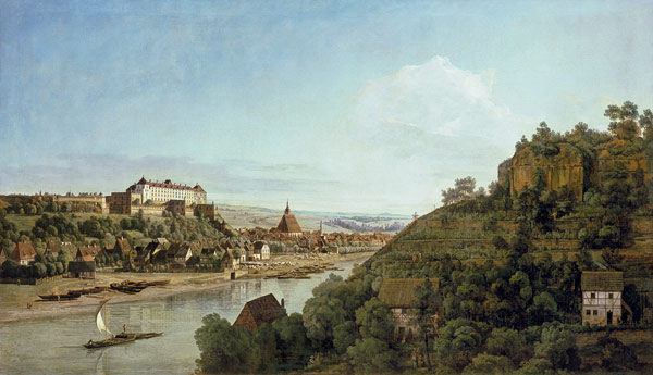 Pirna von den Weinbergen bei Posta von Bernardo Bellotto