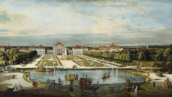 Schloß Nymphenburg von der Parkseite von Bernardo Bellotto