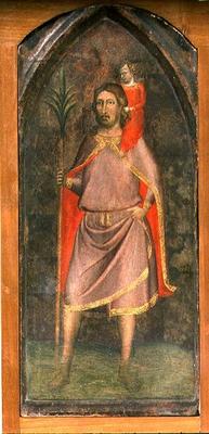 St. Christopher (tempera on panel) von Bernardo Daddi