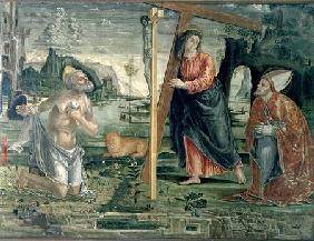 Christ carrying the Cross with St. Augustine and St. Jerome