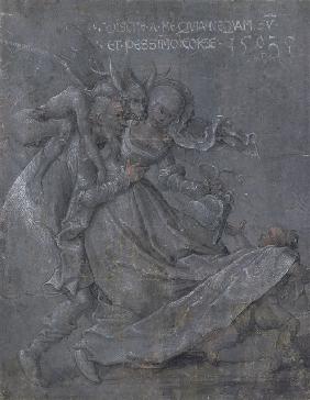 Ungleiches Liebespaar mit Teufel und Amor 1503