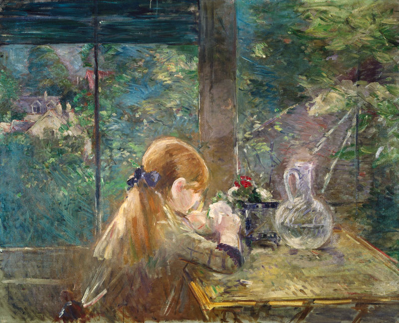 Auf der Veranda. von Berthe Morisot