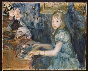 Lucie Leon Klavier spielend Um 1892