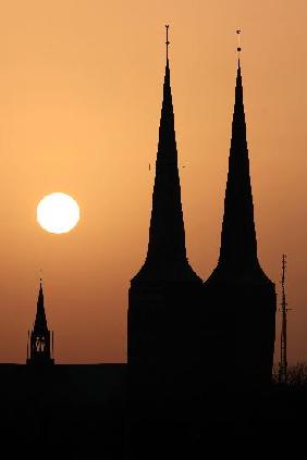 Sonnenaufgang über Lübeck