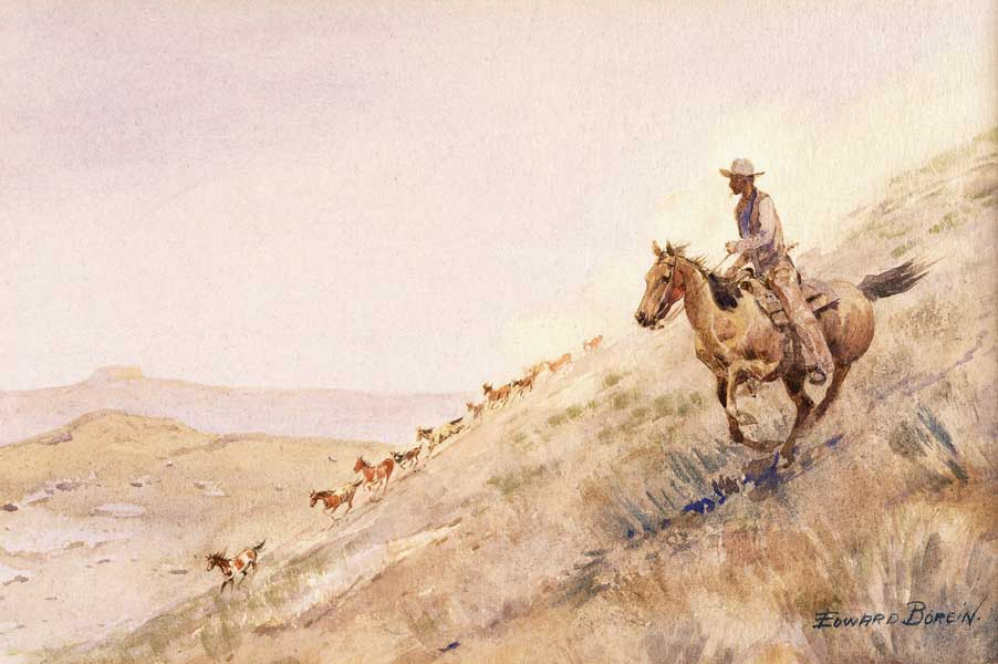 Rounding Up Horses von Edward Borein