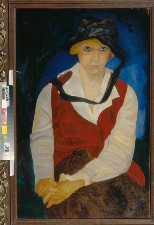 Porträt der Frau des Malers von Boris Dimitrijew. Grigorjew