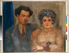 Porträt des Malers Nikiolaj Remisow (1887-1975) mit seiner Gattin