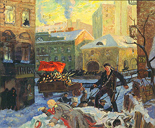 Der 27. Februar 1917. von Boris Michailowitsch Kustodiev