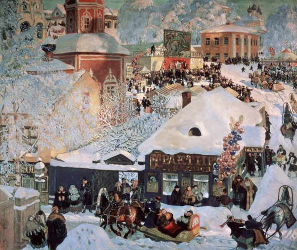 Winter. Faschingszeit von Boris Michailowitsch Kustodiev