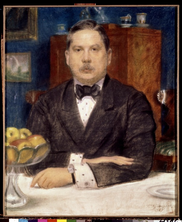 Porträt des Malers Konstantin Somow (1869-1939) von Boris Michailowitsch Kustodiev