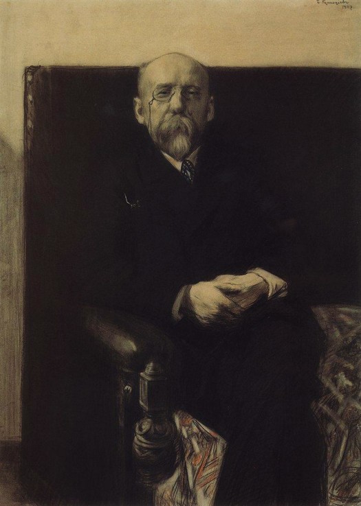 Porträt des Schriftstellers Fjodor Sologub (1863-1927) von Boris Michailowitsch Kustodiev