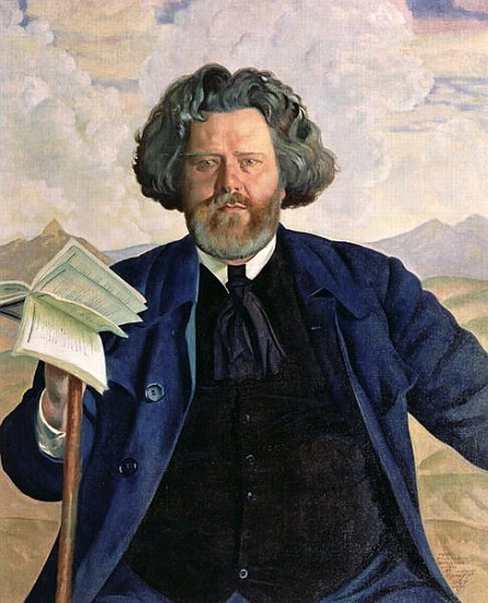 Portrait of Maximilian Voloshin (1877-1932) 1924 von Boris Mikhailovich Kustodiev