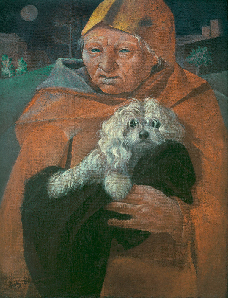 Der alte Mann mit seinem Hund von Burmann Fritz