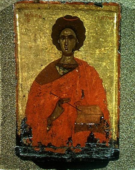 Icon of St. Pantaleon of Nicomedia (d.c.305 AD) von Byzantine