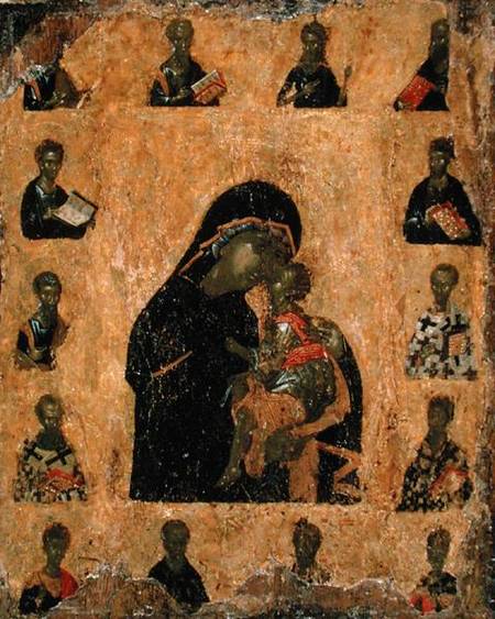 Virgin of Tenderness with the Saints von Byzantine