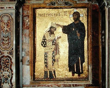 Christ Crowning King Roger II of Sicily (1093-1154) von Byzantine School
