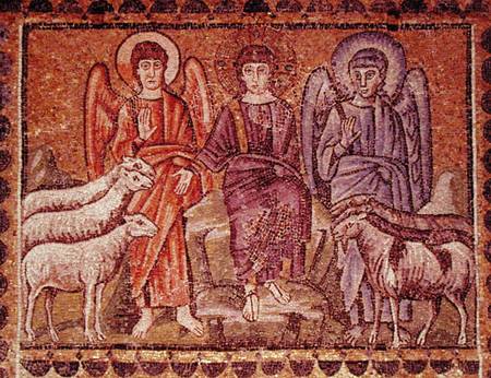 The Parable of the Good Shepherd Separating the Sheep from the Goats, Scenes from the Life of Christ von Byzantine School