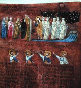 Ms EAB 644 The Wise and Foolish Virgins, from the 'Codex Purpureus'