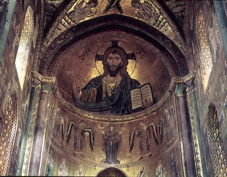 View of the apse depicting the Christ Pantocrator and the Virgin at Prayer Surrounded by Archangels von Byzantine School