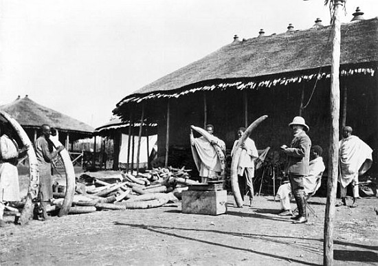 Ivory warehouses in Addis Abeba, Ethiopia, c.1900 ( b/w photo) von C. Chusseau-Flaviens