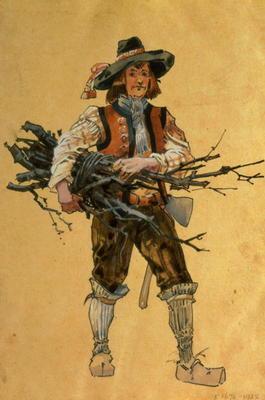 A Forester, costume design for As You Like It, produced by R. Courtneidge at the Princes Theatre, Ma 1634