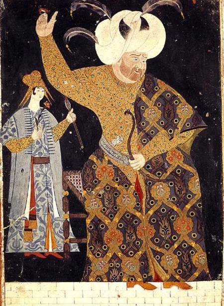 Portrait of Sultan Selim II (1524-74) firing a bow and arrow von called Nigari Reis Haydar