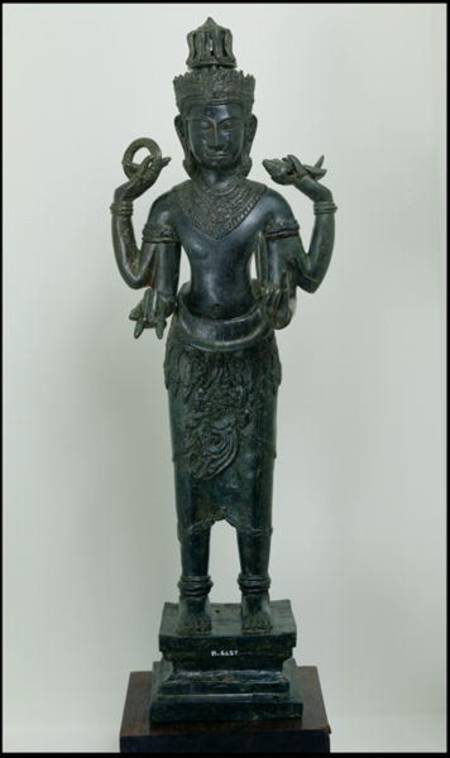 Statue of Vishnu in his triple form of Vishnu, Narayana and Vasudeva, Angkor Thom von Cambodian