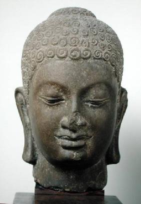 Head of Buddha, from Vat Romlok, Angkot Borei 6th-7th ce