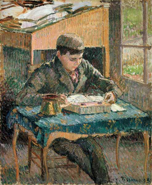 Rodo beim Lesen von Camille Pissarro