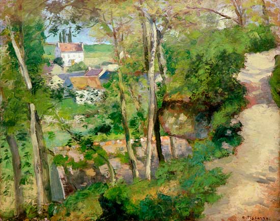 Der Bergweg , L´Hermitage, Pontaise von Camille Pissarro