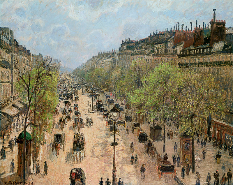 Boulevard Montmartre, Morning, Grey Day von Camille Pissarro