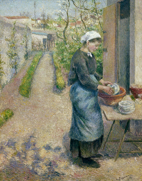 C.Pissarro, Die Geschirrspülerin von Camille Pissarro