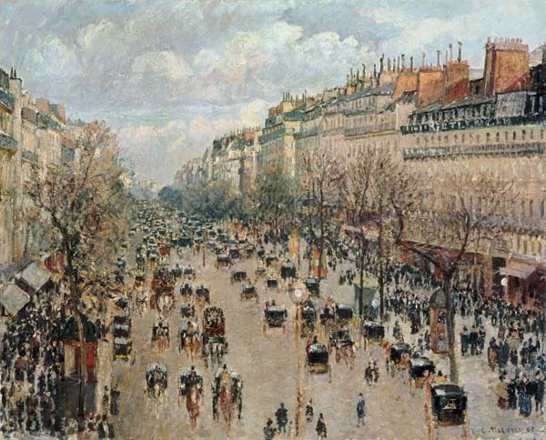 Der Boulevard Montmartre in Paris. von Camille Pissarro