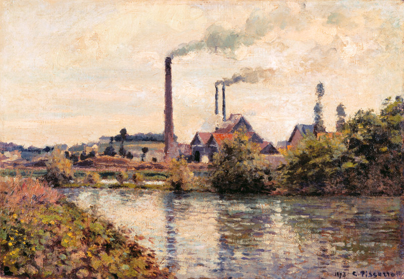 Die Fabrik in Pontoise von Camille Pissarro