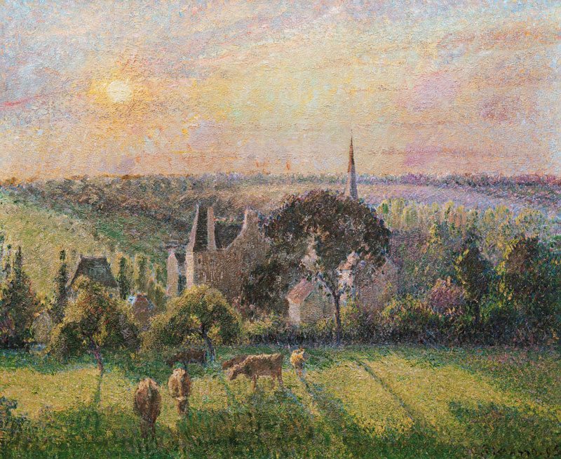 Landschaft bei Eragny: Kirche und Gehöft von Camille Pissarro