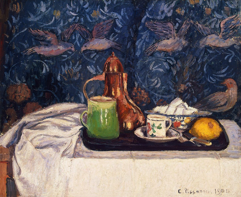 Stilleben mit Kaffeekanne von Camille Pissarro