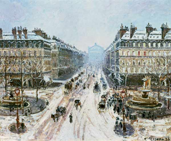 Avenue de l'Opera - Effect of Snow von Camille Pissarro
