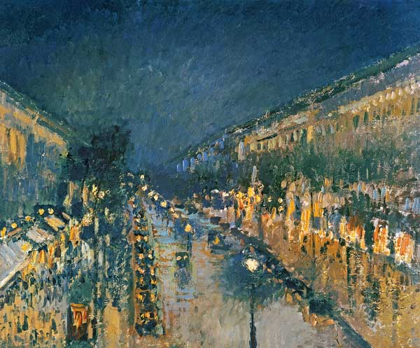Boulevard Montmartre, bei Nacht von Camille Pissarro